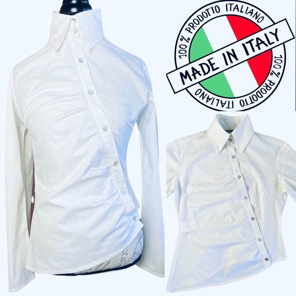 Retro Asymmetrical Button Up Top